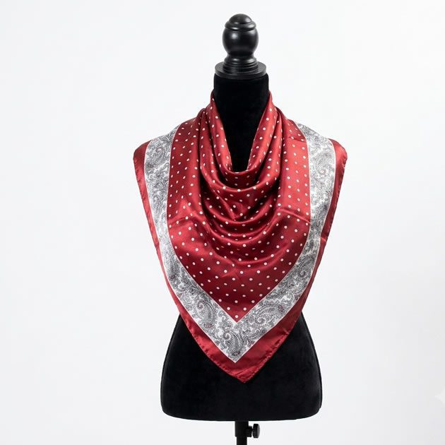 My Girlfriend Dot Print Silk Scarf – 90*90Cm