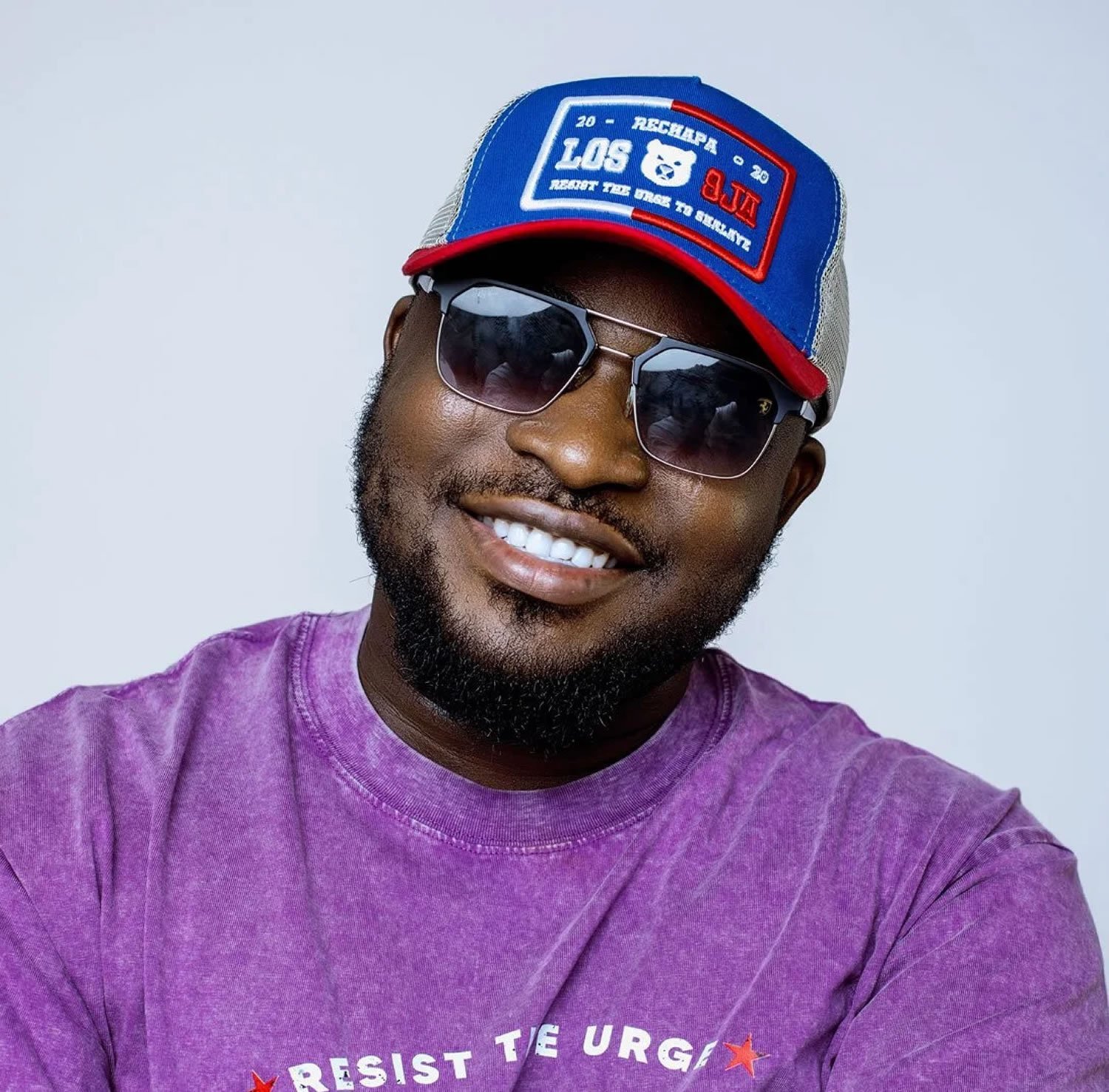 Angry Bear Blue/Red Trucker Hat